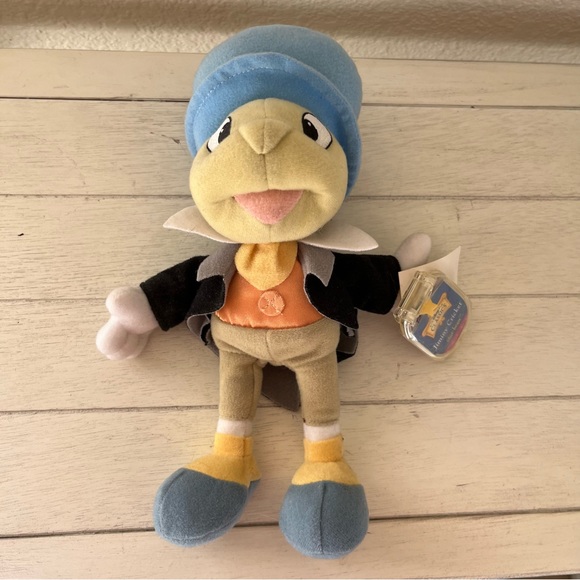 Vintage Disney Classics Jiminy Cricket Star Bean Plush Stuffed Animal Toy - Picture 2 of 6